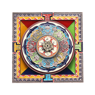 雪域藏地香插坛城线香香插线香炉中式倒流香藏式托盘香托香座香盘