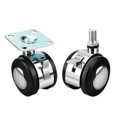 2寸合金平板柜子家具静音万向轮