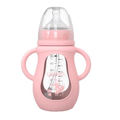 优恩保护套儿童防胀气玻璃奶瓶