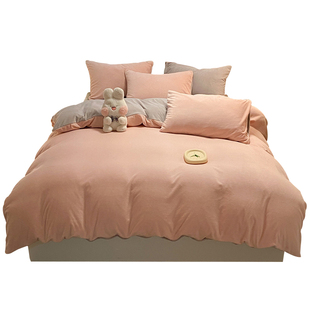 牛奶绒床上四件套冬季加厚珊瑚绒双面加绒床单被套床笠款床上用品