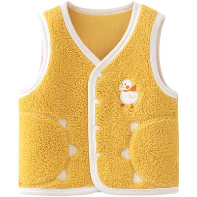 婴幼儿羊羔绒加厚保暖贴身马甲