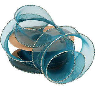 金边美人鱼尾纱丝带雪纱花束包装蝴蝶结手工材料波浪彩带鲜花花艺