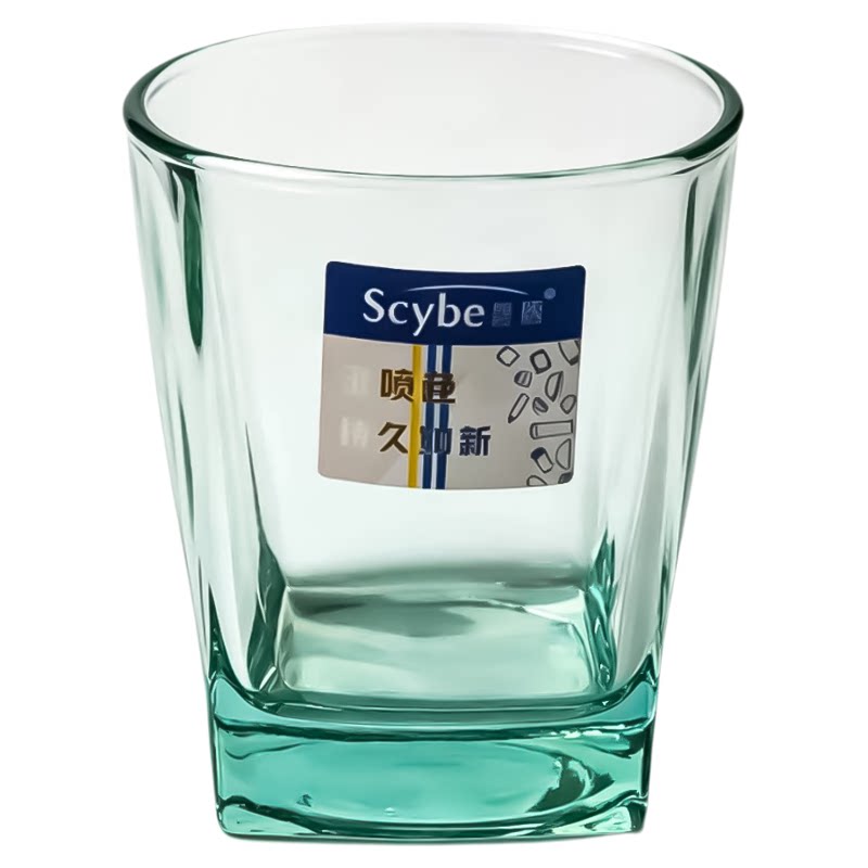 红樱桃加厚四方玻璃杯漱口杯