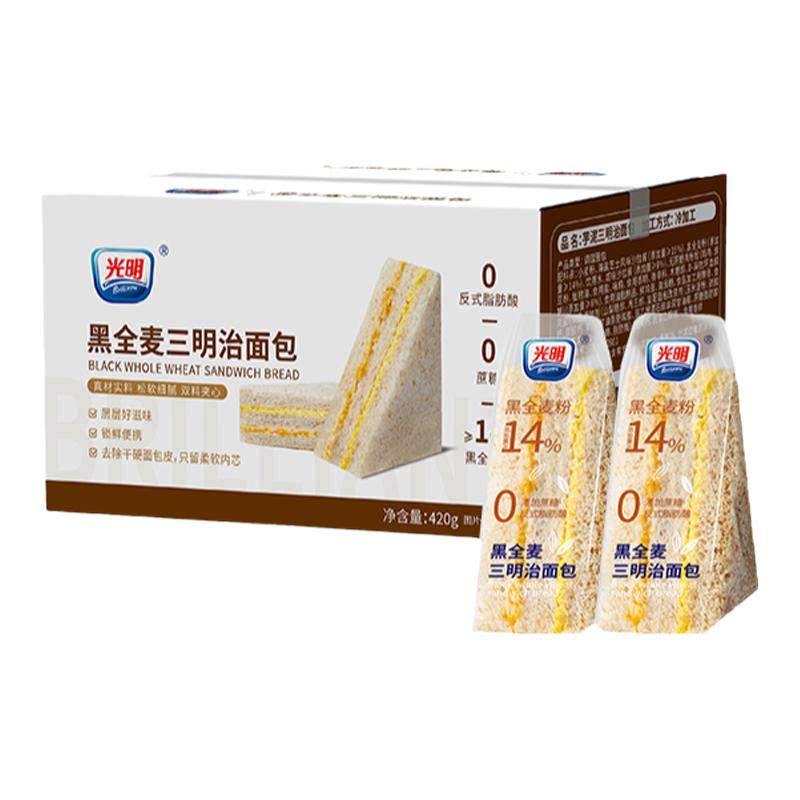 光明芋泥彩虹肉松三明治420g整箱