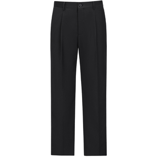 柏品可机洗澳洲羊毛西裤男士秋季易打理商务休闲通勤直筒正装裤子