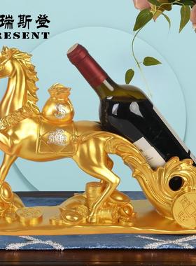 招财马摆件工艺品马红酒架摆件酒柜装饰品家用客厅马酒架马上有钱