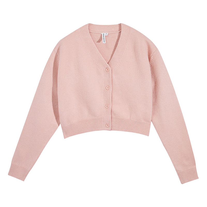 美特斯邦威开衫毛衫女春秋宽松舒适长袖毛织保暖舒适甜美纯色外套