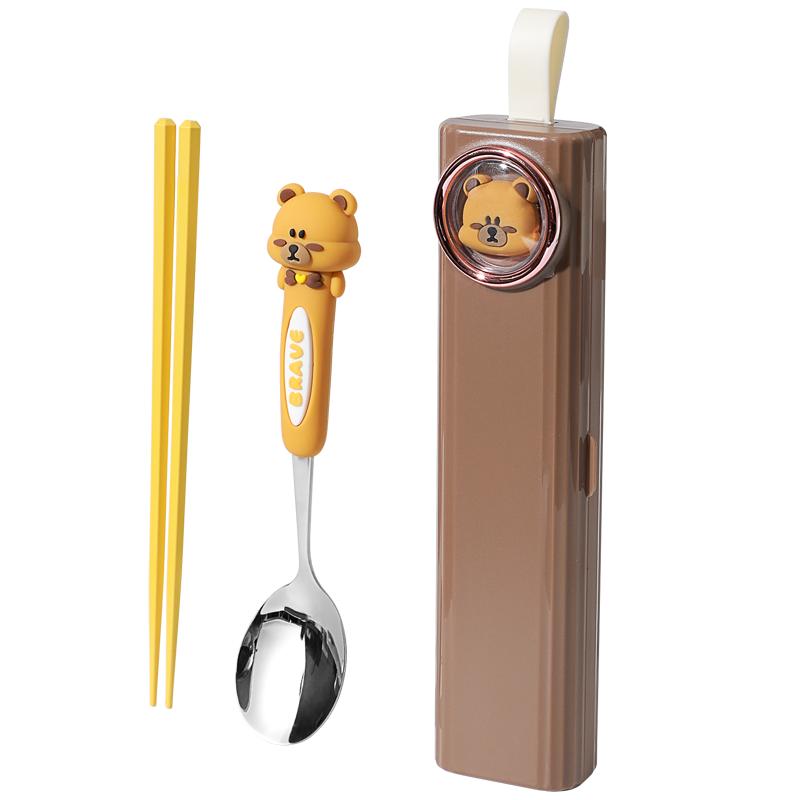 儿童餐具盒小巧便携筷子勺子套