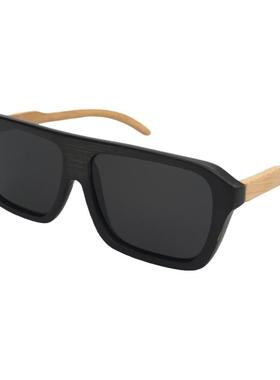 墨镜欧美百搭黑色竹子偏光太阳镜