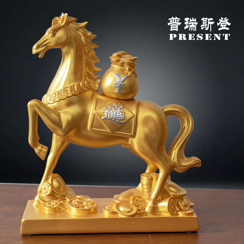 轻奢现代马摆件马上发财摆件马上有钱摆件酒柜客厅家居饰品工艺品