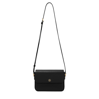 【尊享折扣】BALLY巴利EMBLEM黑色牛皮革女士斜挎包6309051