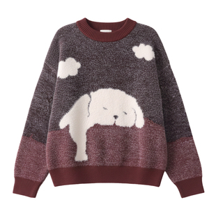 女童毛衣秋冬新款儿童针织衫大童毛线衫青少年保暖厚上衣女孩童装