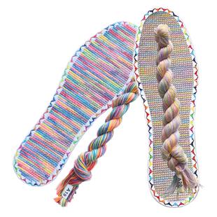 十字绣鞋垫花边白板2025年新款手工自己绣半成品七层棉布加厚中格