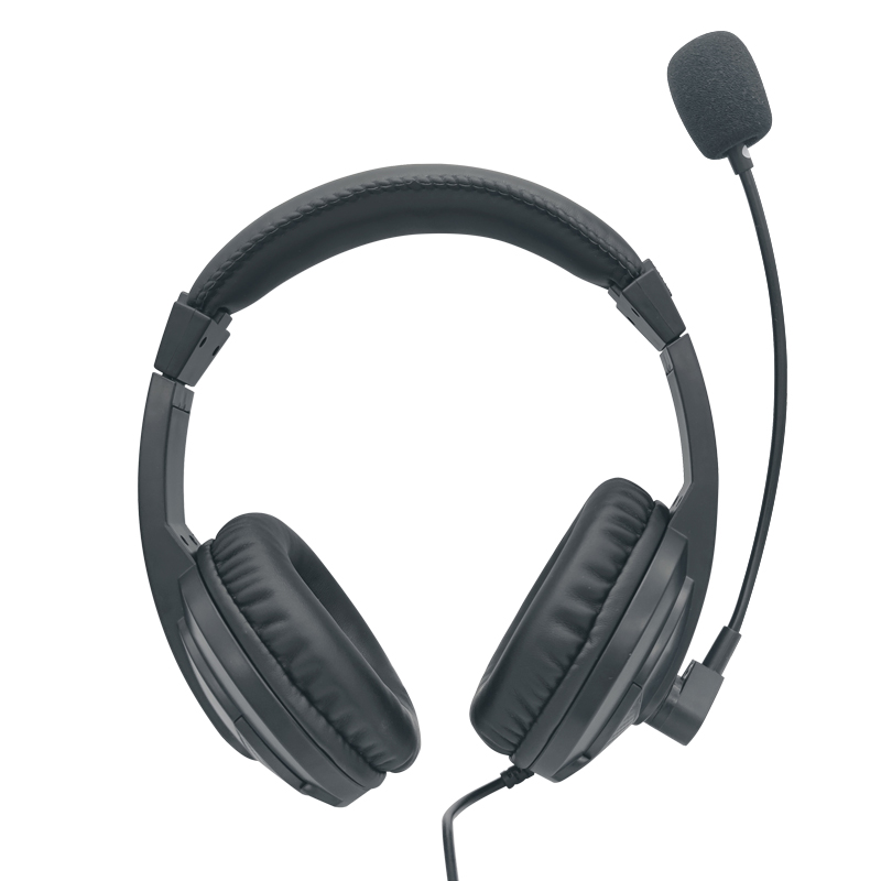 佳禾CD-760MV英语中考口语听力专用耳机听说考试耳麦圆孔头戴式电脑有线带麦台式平板话筒手机无麦双插头USB