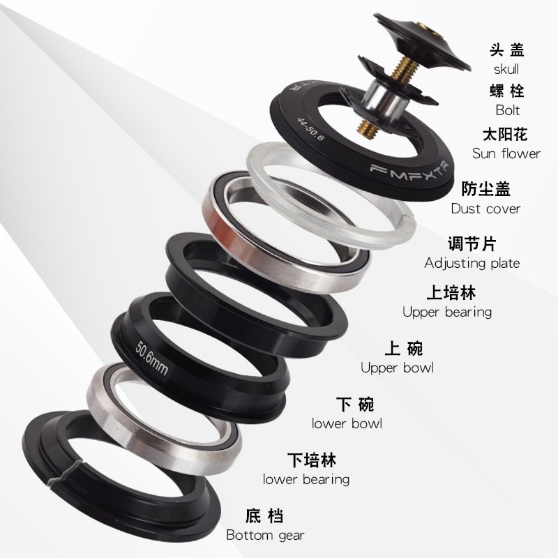 自行车碗组套装44-5556锥形前叉山地车直管组车头42mm52mm腕轴承