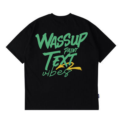 WASSUPHEODS两色涂鸦字短袖男女