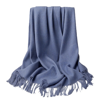 雪绒花纯色羊羔毛围巾