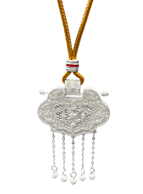 【999纯银】天子门生吊坠长命锁