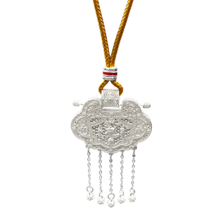 新中式项链女纯银999长款毛衣链轻奢高级感龙凤呈祥天子门生吊坠