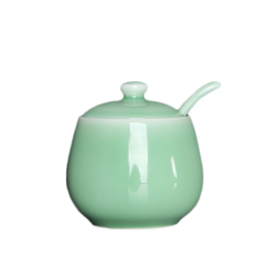 包邮小利青瓷调味罐带小勺 调味瓶收纳瓶佐料盒 盐罐家用厨房用品