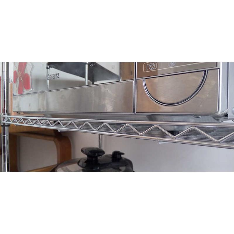 不锈钢色4层置物架厨房层架收纳架金属落地杂物架储物架整理架