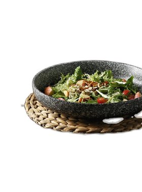 高温烧制陶瓷深圆盘子菜盘