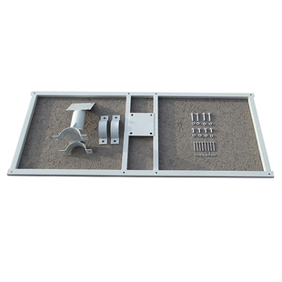 两块双太阳能电池板光伏组件抱杆式立杆柱子路灯杆管抱箍固定支架