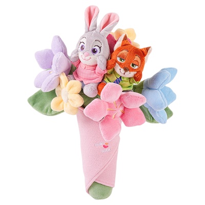 九木杂物社迪士尼疯狂动物城朱迪尼克挂件毛绒玩偶花束新年礼物