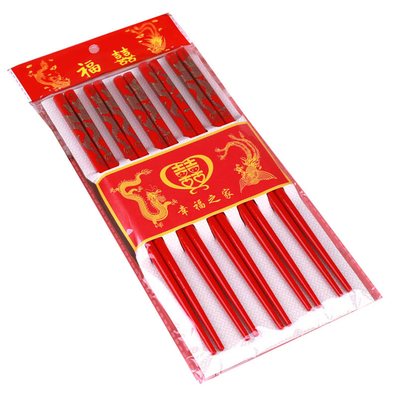 喜庆红色结婚一次性筷子竹子