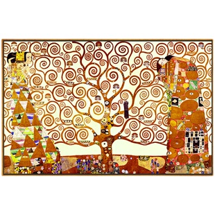 生命之树 克里姆特油画布微喷画客厅卧室沙发背景装饰画抽象挂画