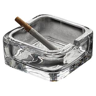 高级感方形玻璃烟灰缸家用客厅轻奢创意防飞灰大小号烟缸时尚摆件