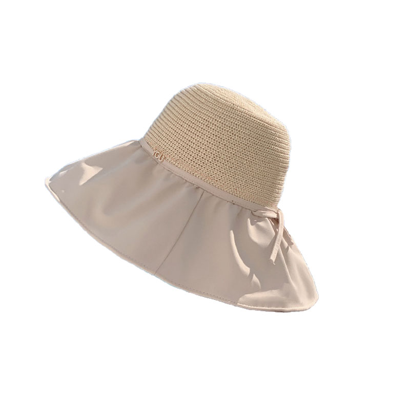 黑胶防晒帽女防紫外线渔夫帽大檐遮脸帽子可折叠太阳帽透气遮阳帽