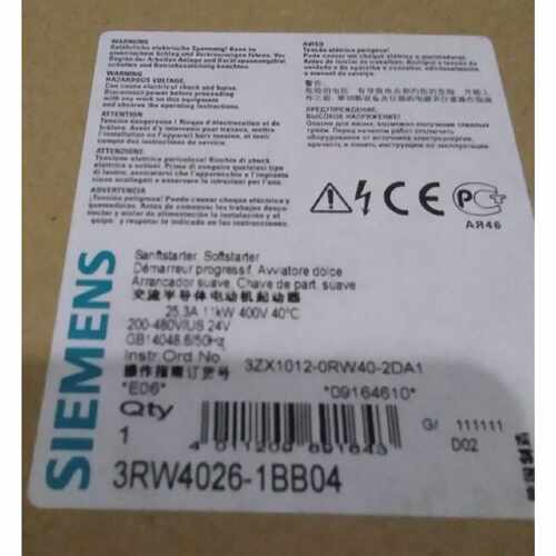 议价3RW4026-1BB04软启动器 3RW40261BB04  3RW 4026-1BB04
