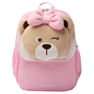 PawinPaw卡通小熊童装25年秋冬新款男女宝宝翻盖玩偶书包双肩包