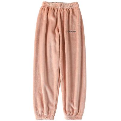 法兰绒暖暖裤加厚珊瑚绒睡裤