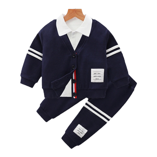 绅士学院风周岁男宝礼服分体套装秋冬婴儿少爷服衬衫加绒春秋帅气