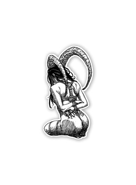 魔王捆绑背影撒旦邪神哥特风车贴