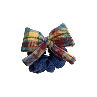 韩版彩虹格子蝴蝶结大肠发圈女高端扎丸子头绳低马尾发饰2026新款