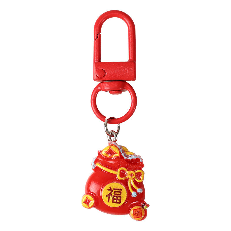 新年祝福好运创意书包字牌钥匙扣