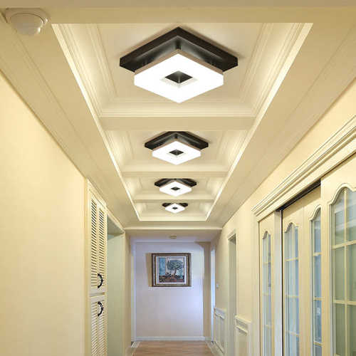 方形过道走廊玄关灯简约现代嵌入式吊顶灯创意轻奢北欧灯阳台明装