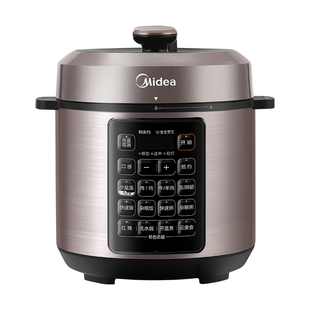 美的电压力锅家用5L双胆0涂层不锈钢智能大容量电高压锅官方正品