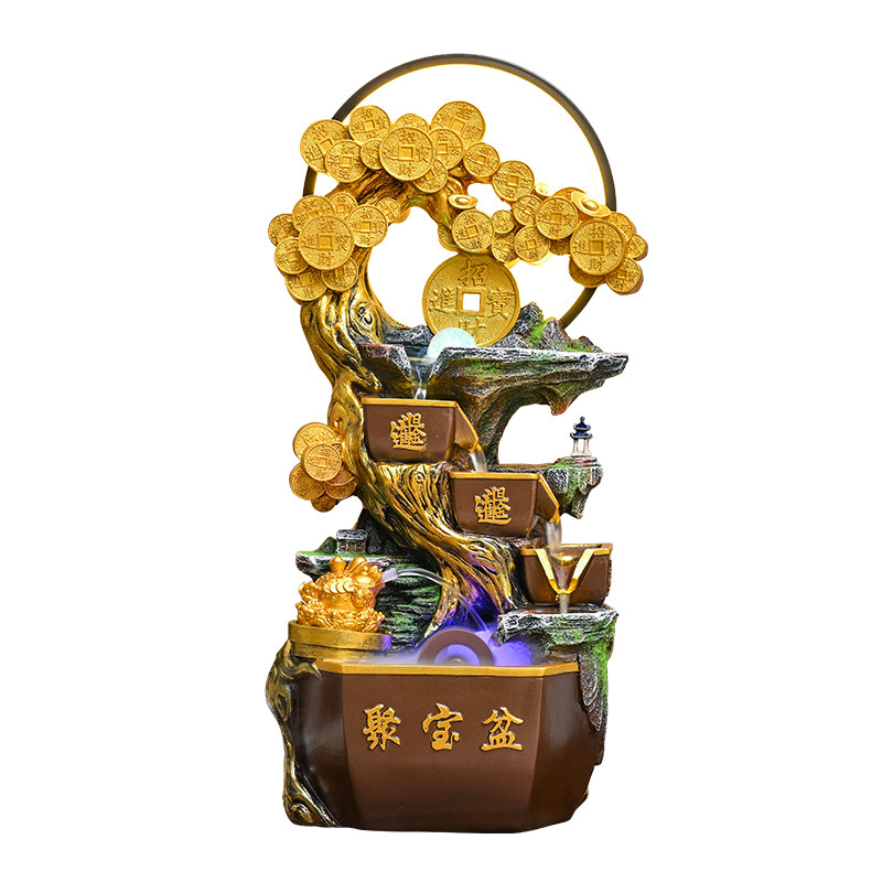 聚宝盆招财流水摆件循环水景观