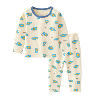 儿童无骨莱卡棉磨毛秋衣秋裤套装