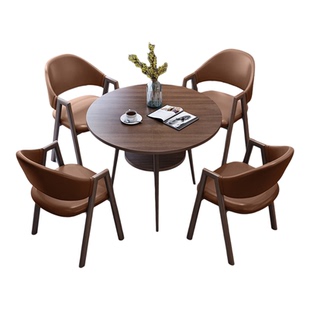 阳台休闲洽谈桌椅组合办公接待会客双层小圆桌休息区一桌四椅套装