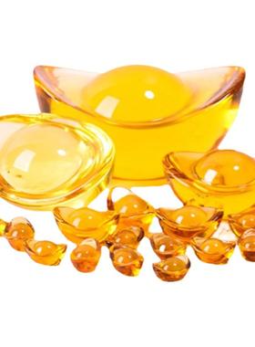 金黄色水晶元宝家居饰品摆件创意