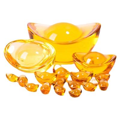 金黄色水晶元宝家居饰品摆件创意