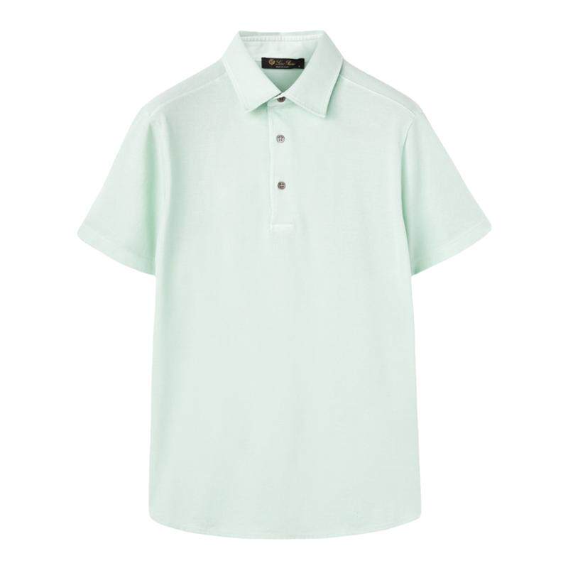 Loro Piana/诺悠翩雅男装绿色棉质短袖夏季休闲百搭polo衫