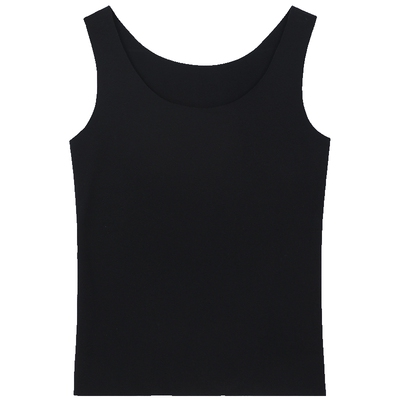 E-BRA基础简约秋冬莫代尔圆领无袖打底背心无痕棉质上衣女KD00075