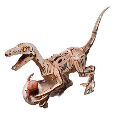 ROKR若客机械迅猛龙恐龙儿童积木