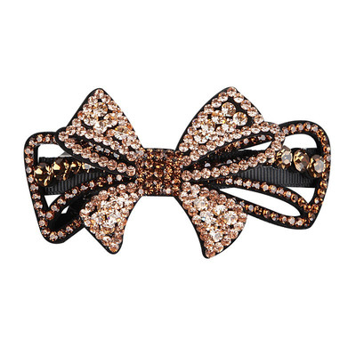 皮质蝴蝶结发夹女后脑勺